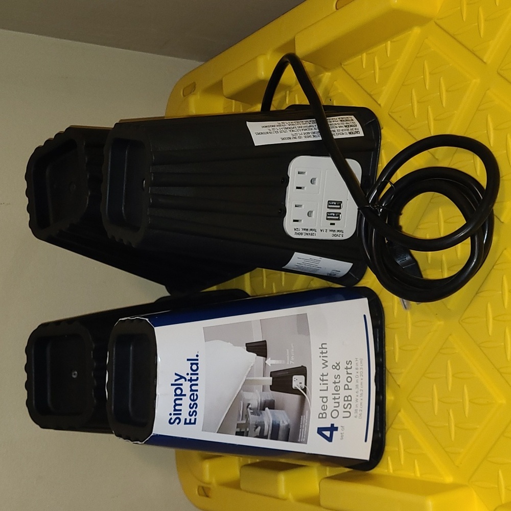 Dorm Bed Lifts With Outlets & USB Ports, Simply Essential - NWT